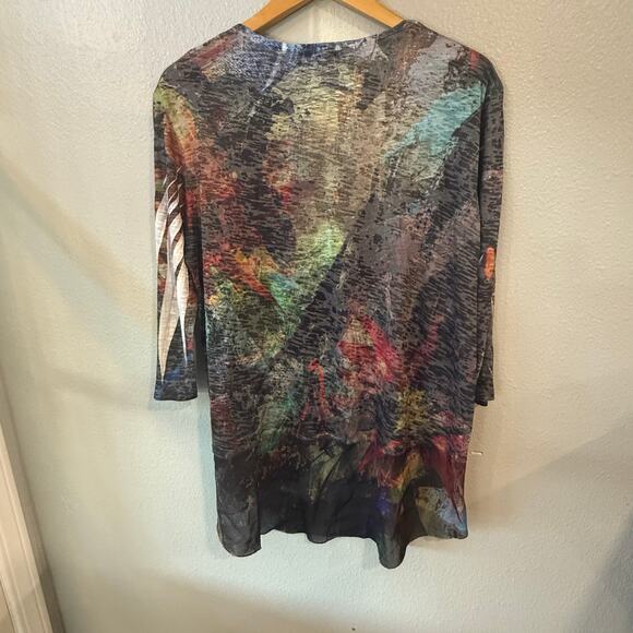 Jess & Jane Colorful Top Size XL Boho Art to Wear Funky - Picture 3 of 7